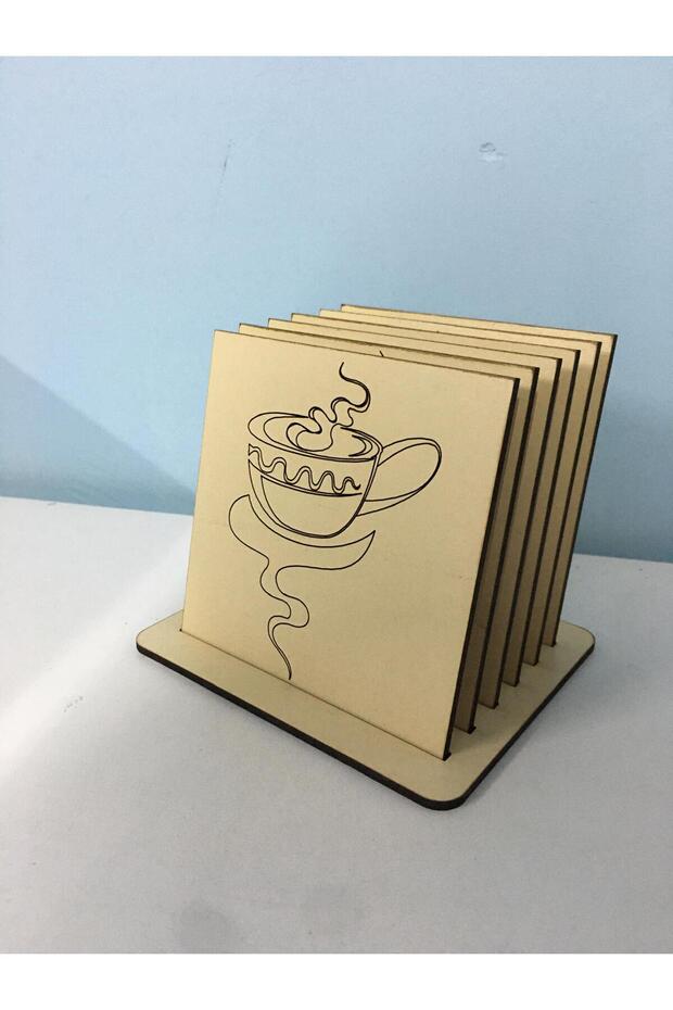 6 Pieces Wooden Coaster