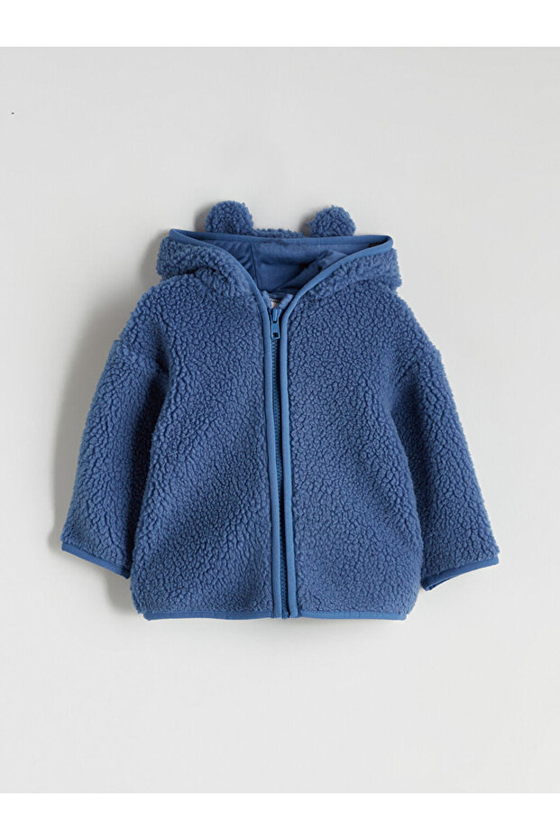 Hooded Baby Boy Plush Cardigan