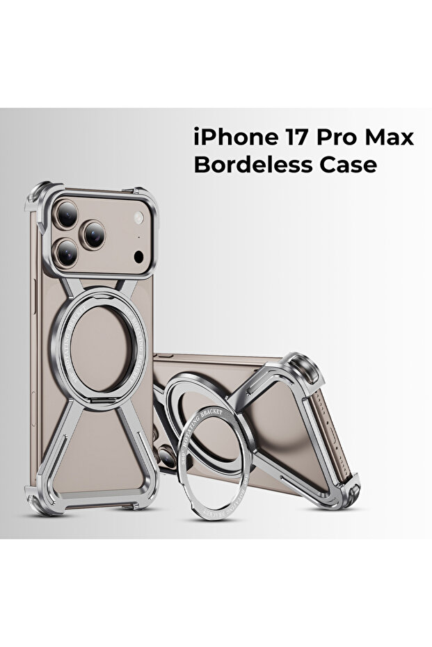 Borderless Silver Titanium Case for iPhone 17 Pro Max – Sleek Protection