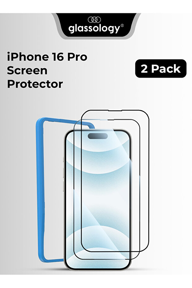 9H Tempered Glass Screen Protector 2-Pack with Installer for iPhone 16 Pro