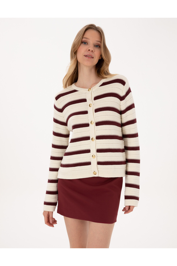 Vişne Regular Fit Knitwear Cardigan 50310974-Vr223