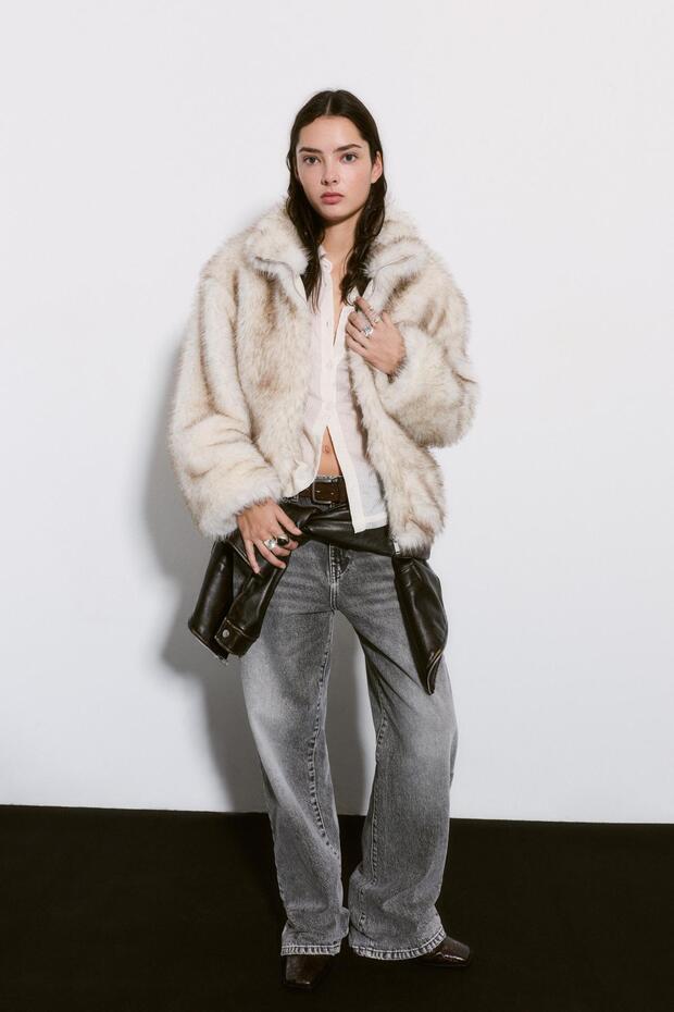 Fermuarlı kürk ceket - 4