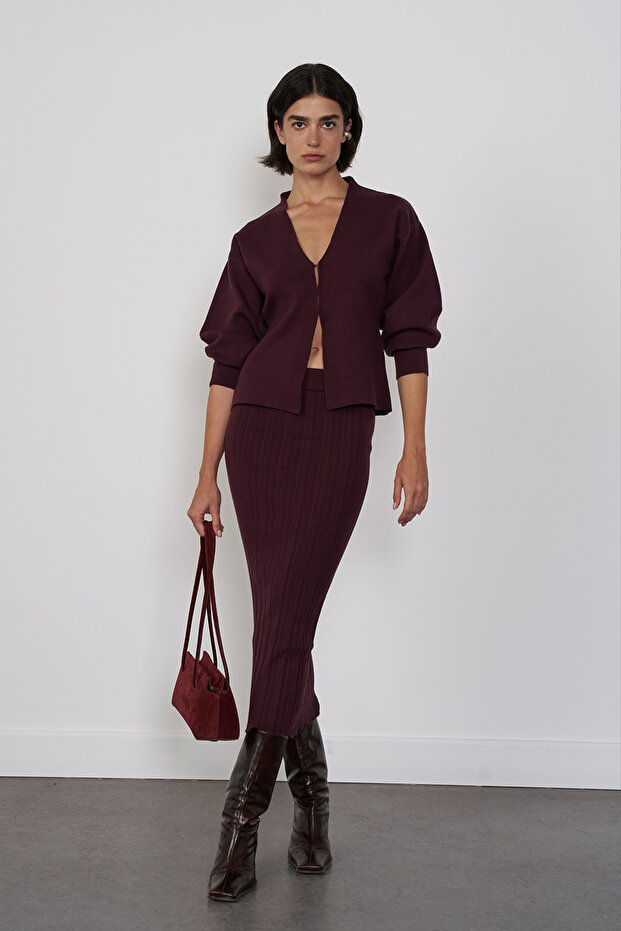 Agraflı Triko Hırka - 3