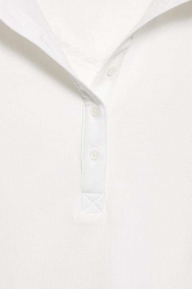 Düğmeli dar kesim t-shirt - 8