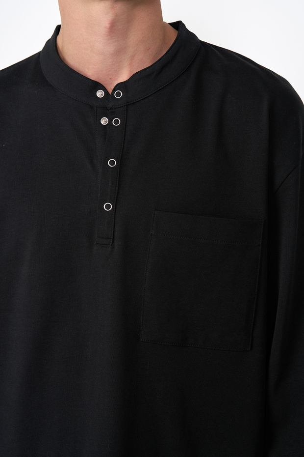 Oversize Çıtçıtlı Basic Tshirt - 3