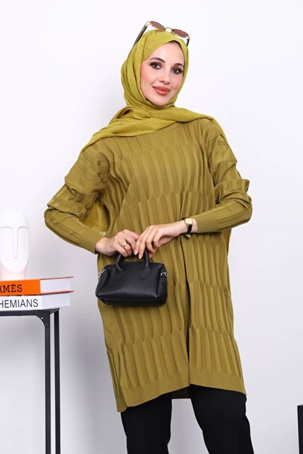 DOLGU DESEN MERSERİZE TUNİK - 1