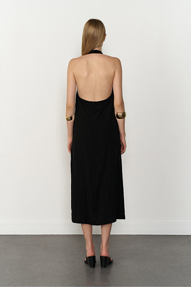 Halter Yaka Elbise - 4