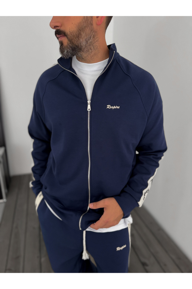 Lacivert Res Hasır Şeritli Sweatshirt RES-1008 - 6