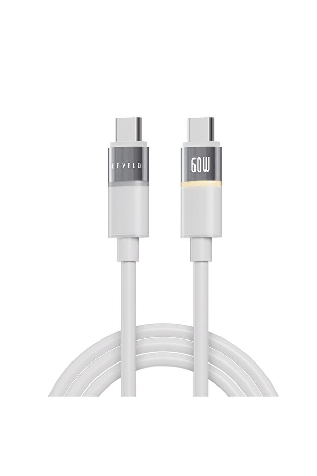 Luno USB-C to USB-C Cable, 60W Power Delivery, 1m, 480Mbps, Silicone, Lunar White