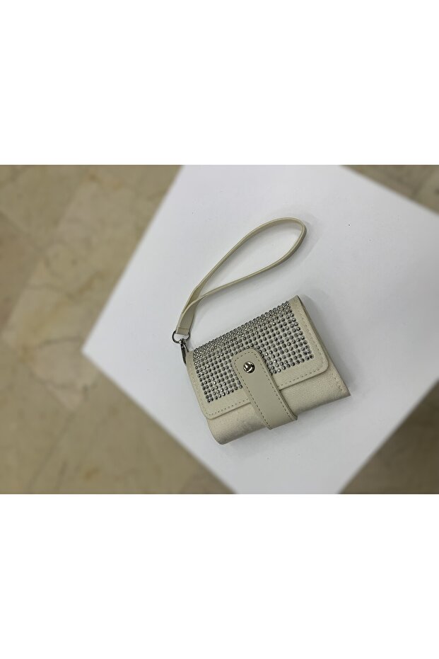 Women's Stone Portfolio Wallet with Wrist Strap 10X12Cm