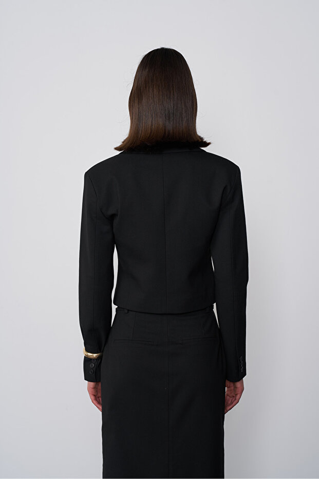 Crop Blazer Ceket - 6