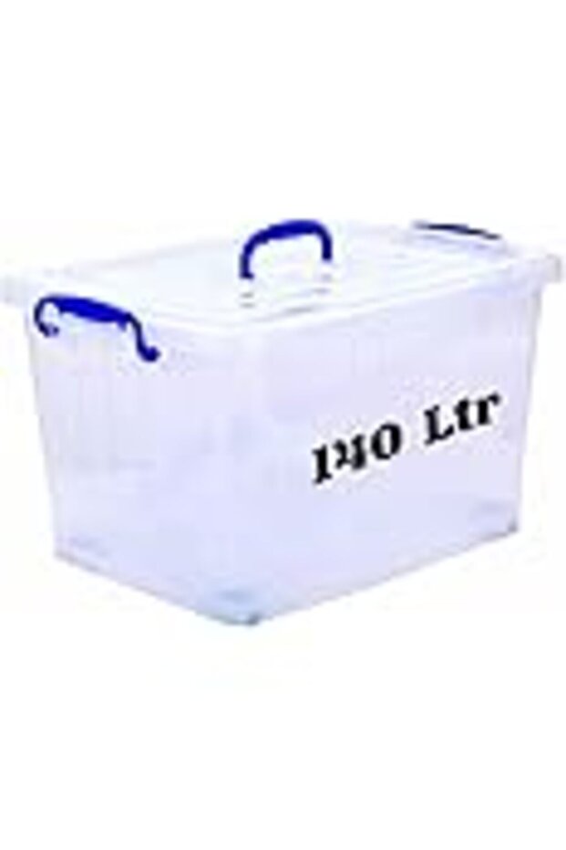 140L Transparent Plastic Storage Box with Wheels and Lockable Lid (1 × 140L)