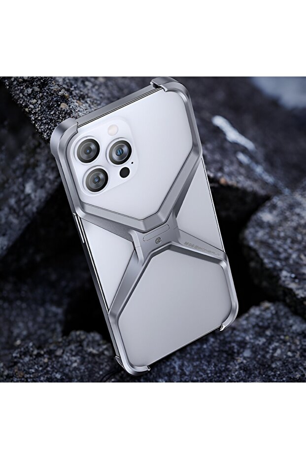 Armor X Case for iPhone 15, Flippy, Alloy, 2-Layer Edges, Grippy, Metallic Gray - 7