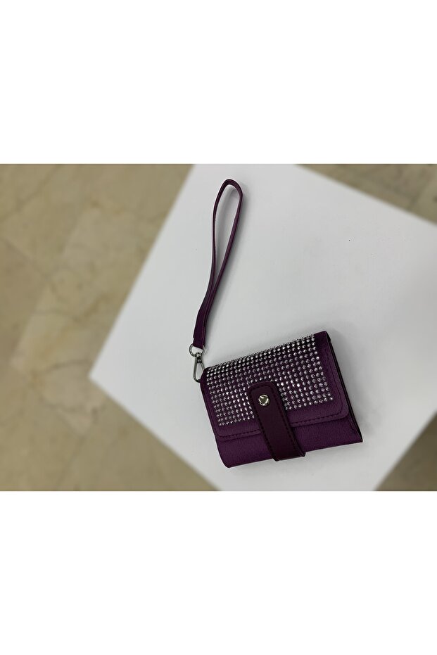 Women's Stone Portfolio Wallet with Wrist Strap 10X12Cm