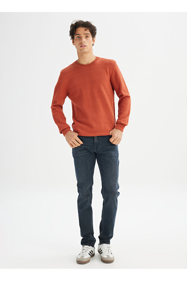 Normal Bel Slim Fit Dark Navy Blue Men's Denim Trousers Ml701012397 Navy Blue Denim Pant