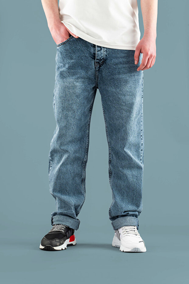 Men's Baggy Fit Comfortable Fit Wide Leg Jeans Regular Waist Pants