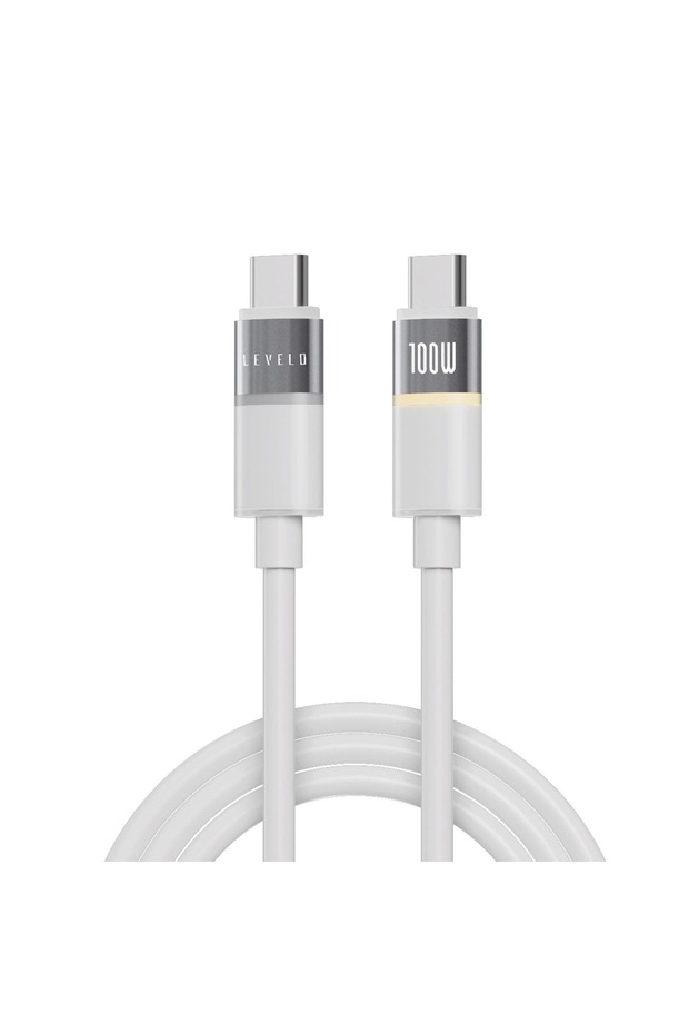 Luno USB-C to USB-C Cable, 100W Power Delivery, 1m, 480Mbps, Silicone, Lunar White