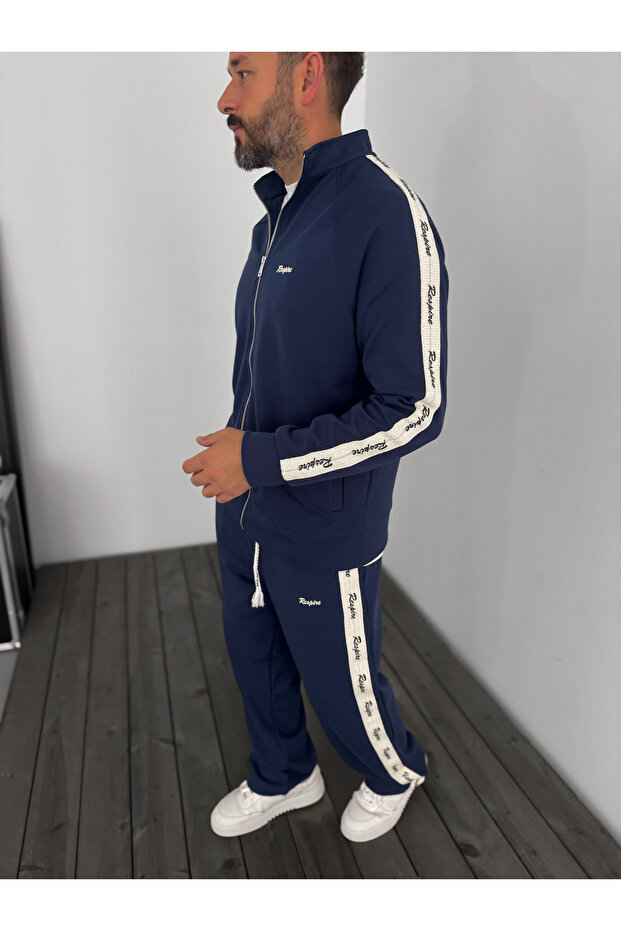 Lacivert Res Hasır Şeritli Sweatshirt RES-1008 - 4