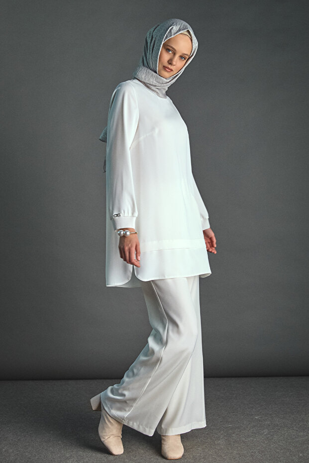 Ribanalı Krep Basic Tunik - 2