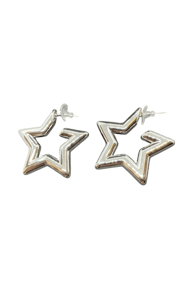 Star Model Shiny Silver Color Stylish 316L Light Steel Earrings | Special Occasions, Modern and Stylish Design