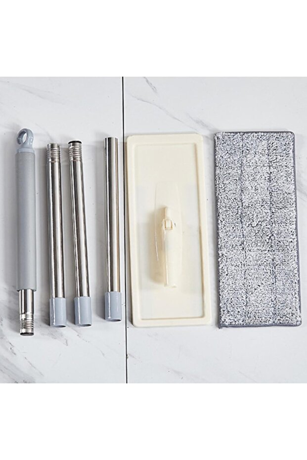 Flat Mop Touch-Squeeze Mop & Bucket Set with Built-In Wringer - 5