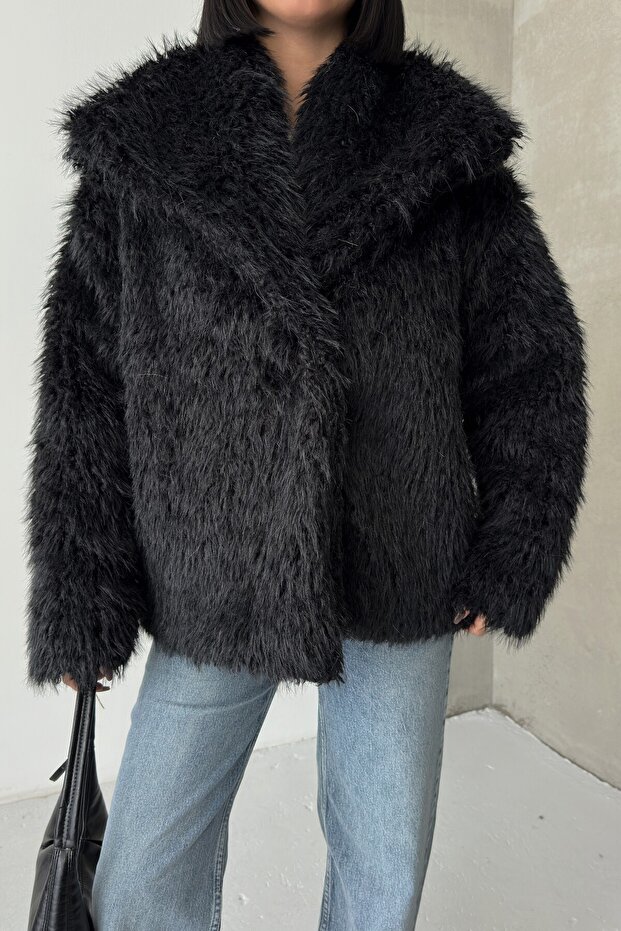 معطف فرو ناعم الملمس - 5