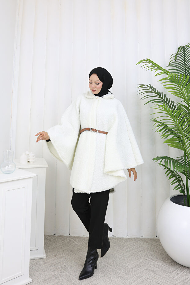 Tek Düğmeli Ve Kemerli Panço - 2