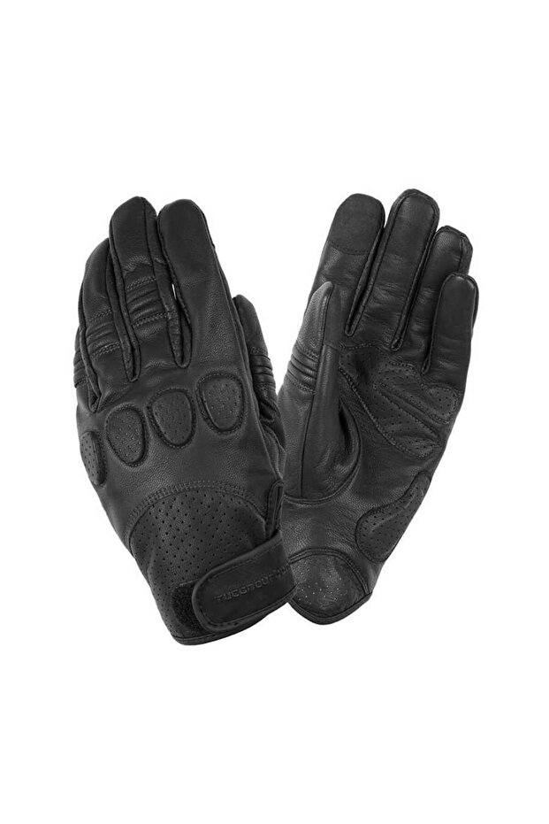 Gig Pro Leather Motorcycle Gloves Black