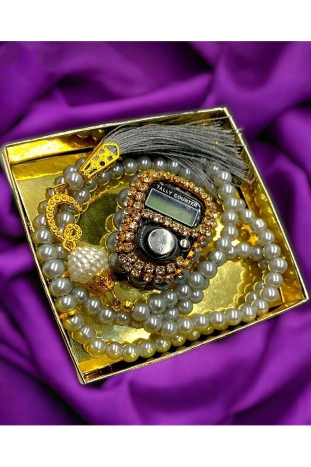 Gift Stone Zikirmatik and 99 Pearl Prayer Beads Set – Boxed Mevlid and Special Day Gift