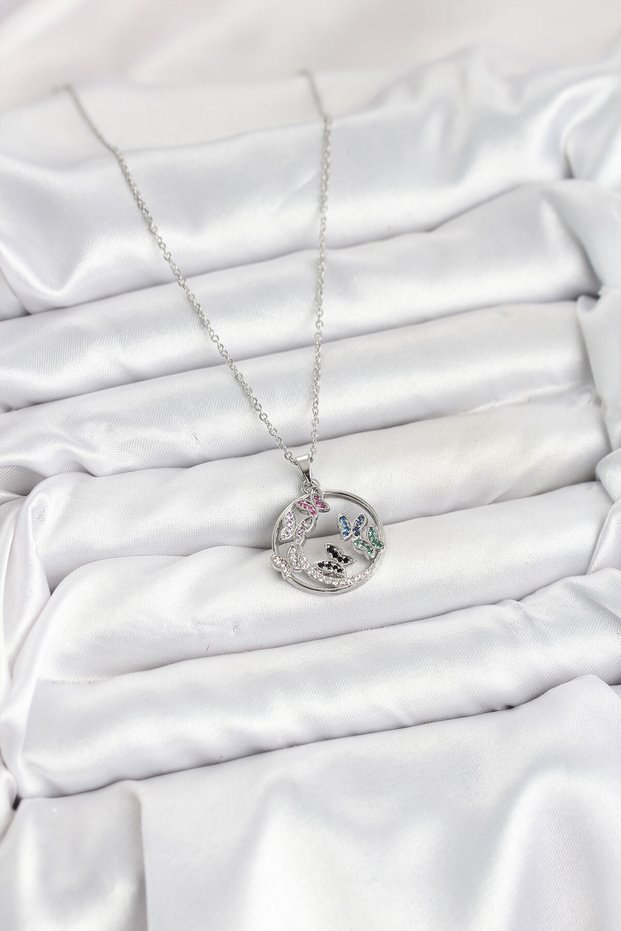 Silver Color Butterfly Women's Necklace (316L Steel)