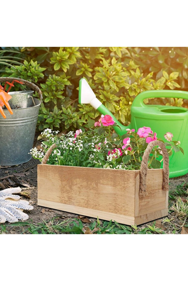 Set of 2 wooden crates storing/transporting , small crate 28x13x10 cm, large crate 36x21.8x12.5 cm - 6