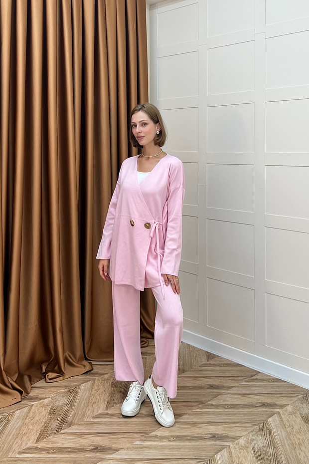 Lyon Merserize Triko Takım Pembe - 4