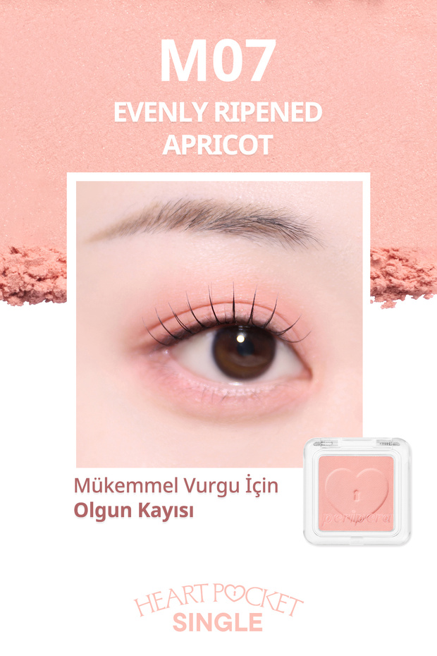 PERIPERA HEART POCKET SINGLE M07 EVENLY RIPENED APRICOT