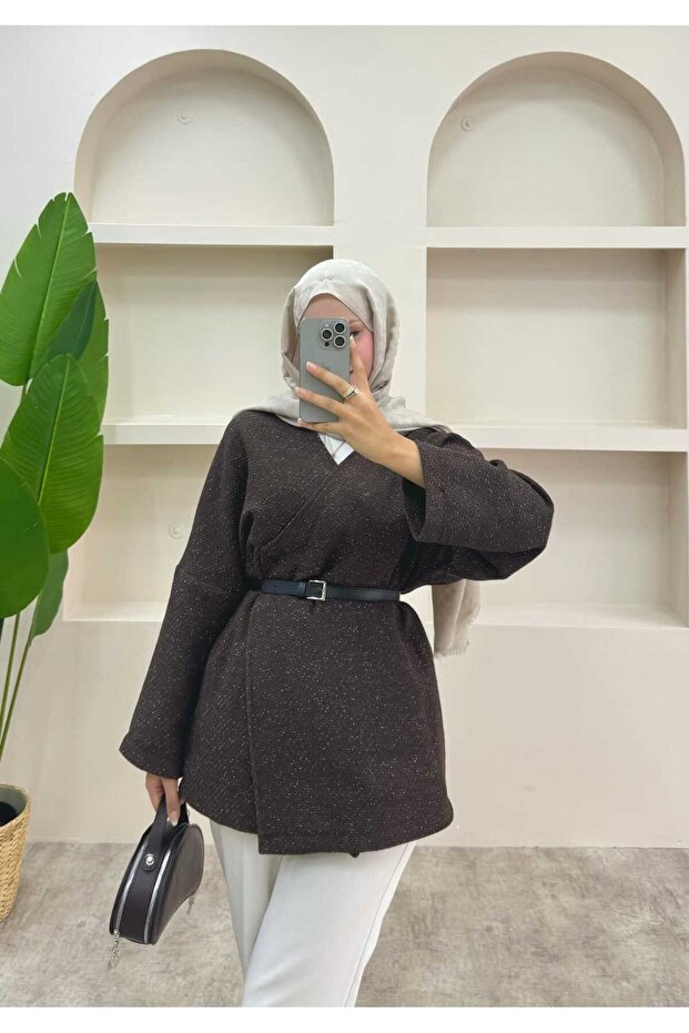 Simli Kemerli Ceket - 2