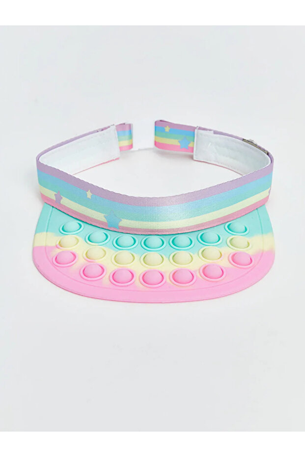Mixed pop it patterned girl's visor cap hat