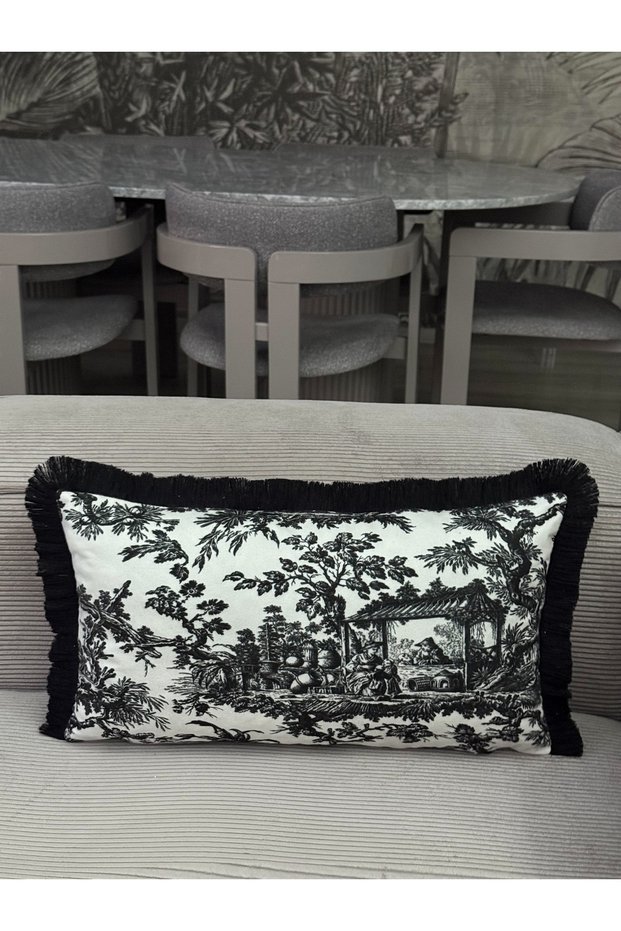Double-Sided Horse Decorative Fringed Throw Pillow Cover 1 Piece 30X50(Sk-D11)