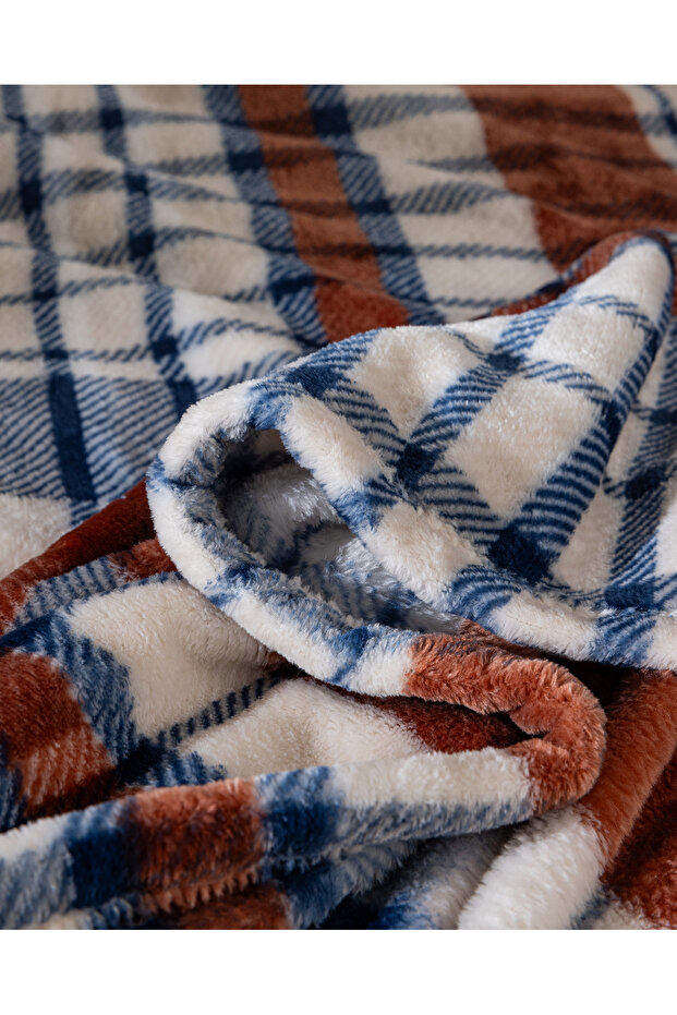 Fravonne Tek Kişilik Welsoft Baskılı Battaniye - Lacivert - 6