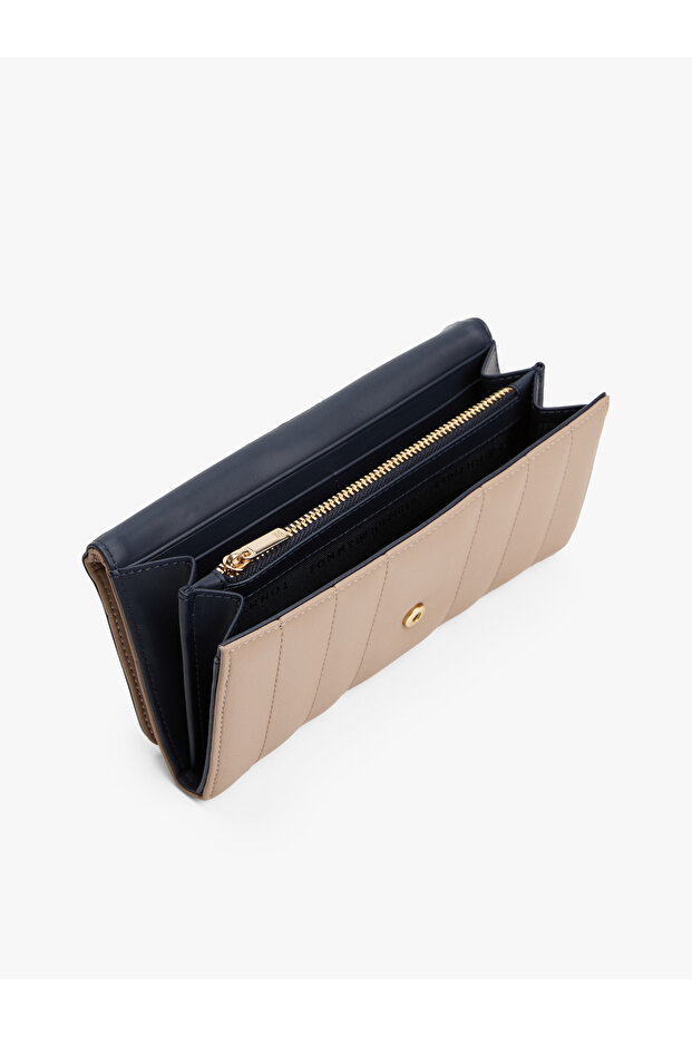 TH FEMININE LRG FLAP női bézs pénztárca - AW0AW17475 - 2