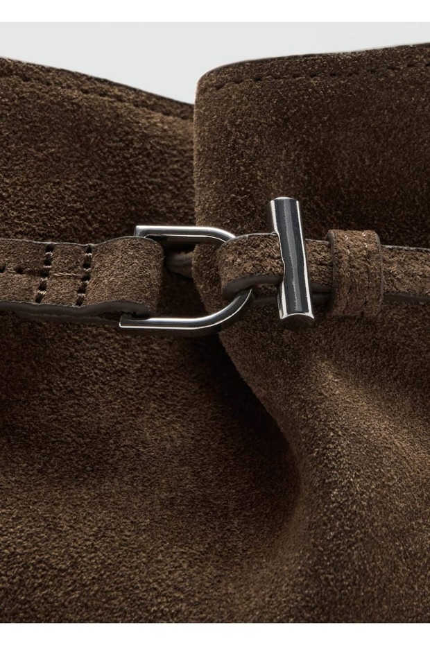 Süet omuzdan askılı çanta - 7