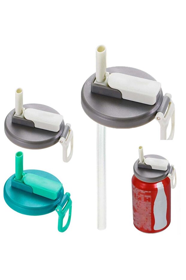 CMGTYYD Soda Can Cover with Straw, Can Covers with Straws, Spill-Proof Soda Can Lids, Can Toppers R - 1