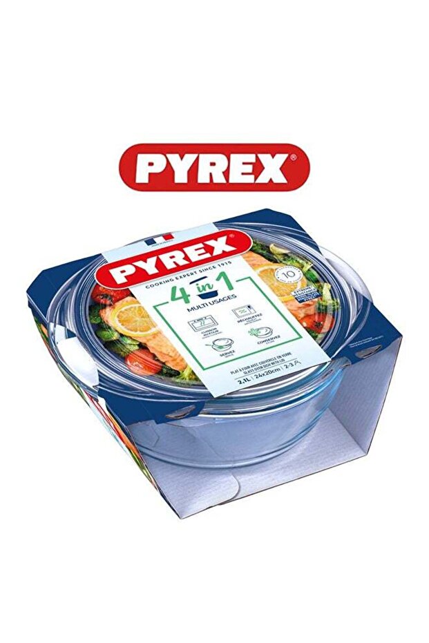 PYREX Pyrex Essential Casserole Round 2.1L - Durable Borosilicate Glass for Versatile Cooking and S