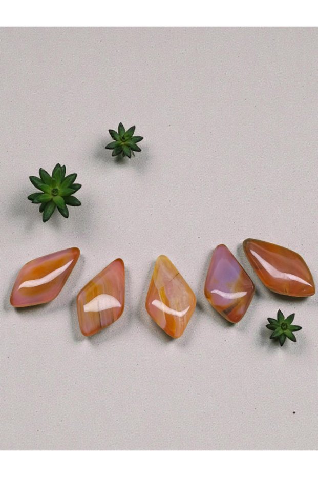 Carnelyan Agate Natural Stone Cap (Ring Stone-Necklace Stone-Bracelet Stone)