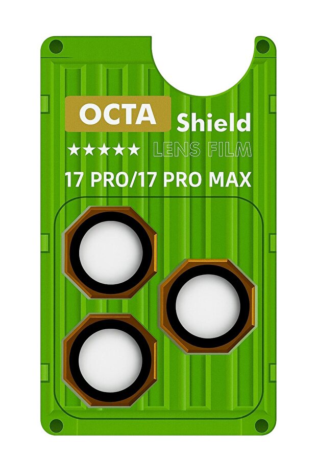 Shield Lens Protector for iPhone 17 Pro / Pro Max – 9H Tempered Glass, – Orange