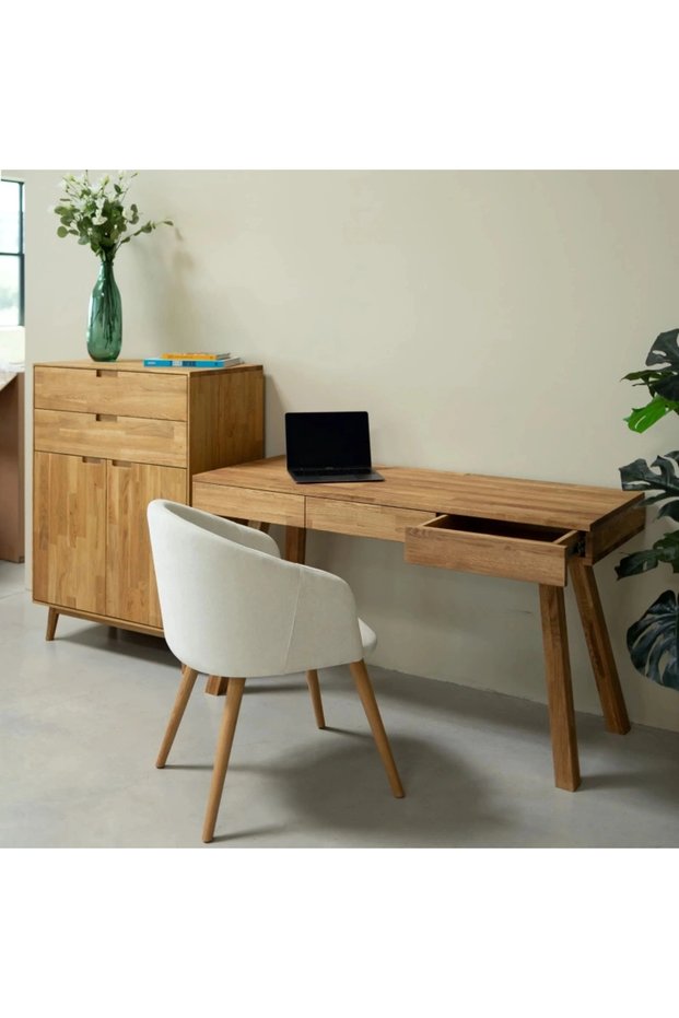 Nordic Basic Model Masif Ahşap Çalışma Masası