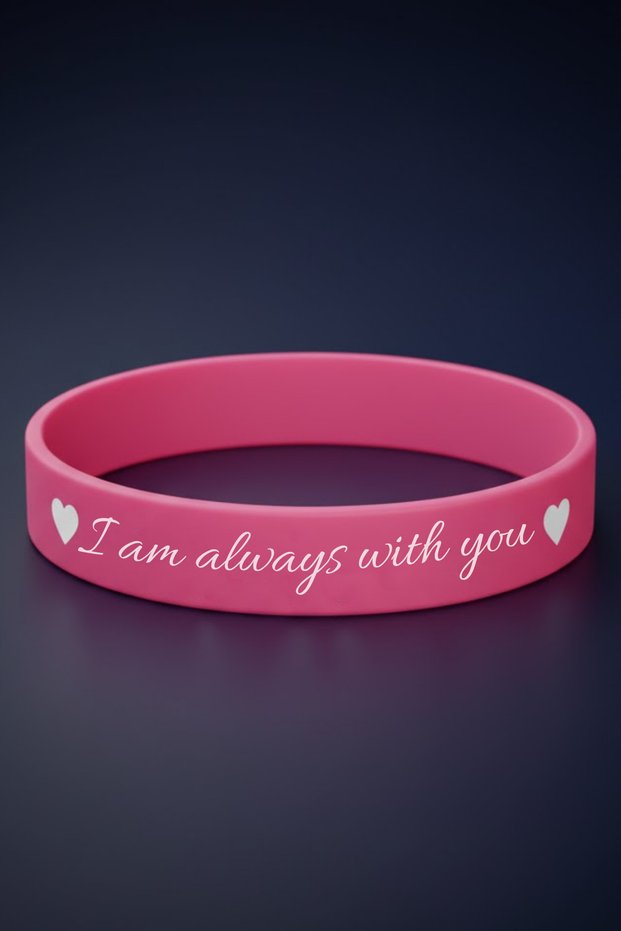 “I Am Always with You” Heart-Shaped Silicone Bracelet for Women and Men – Meaningful Gift for Loved Ones