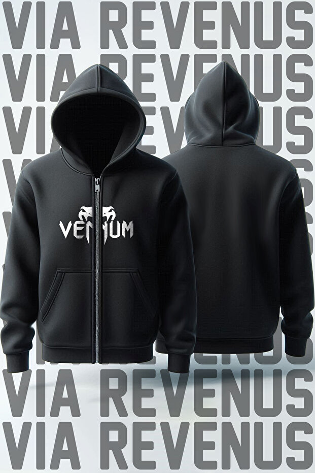 Ufc Pre Printed Unisex 3 Thread K Hooded Zippered Sweatshirt Cardigan