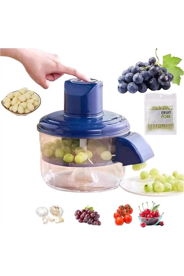 Electric Grape & Garlic Peeling Machine, Rechargeable Multifunctional Kitchen Peeler (blue 1 set)