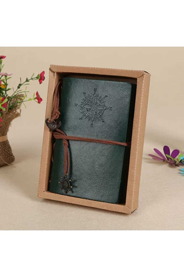 دفتر ملاحظات جلدي من MR Sailor Compass مطبوع مقاس 15x10 سم، دفتر ملاحظات بحجم الجيب، هدية بتصميم خاص