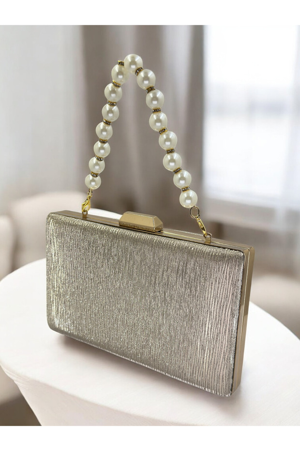 Gold Laser Striped Patterned Evening Dress Bag Night Wedding Engagement Graduation Portfolio