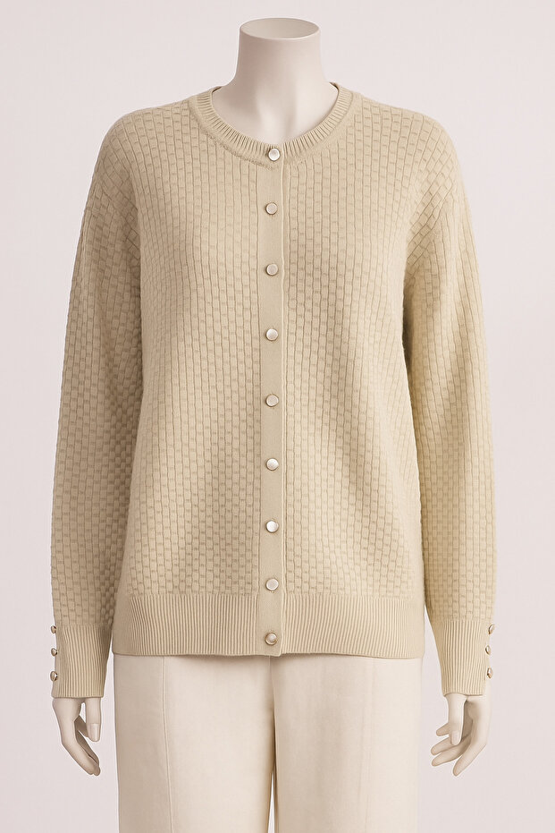 Knitted Pattern Sports Cardigan